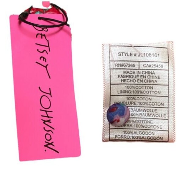 Betsey Johnson Red Floral Ruffle Dress M NWT Cottagecore Seersucker Boho - Picture 12 of 12